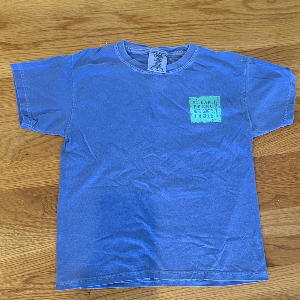 Blue St. Barth Iconic T-Shirt with Green Graphic